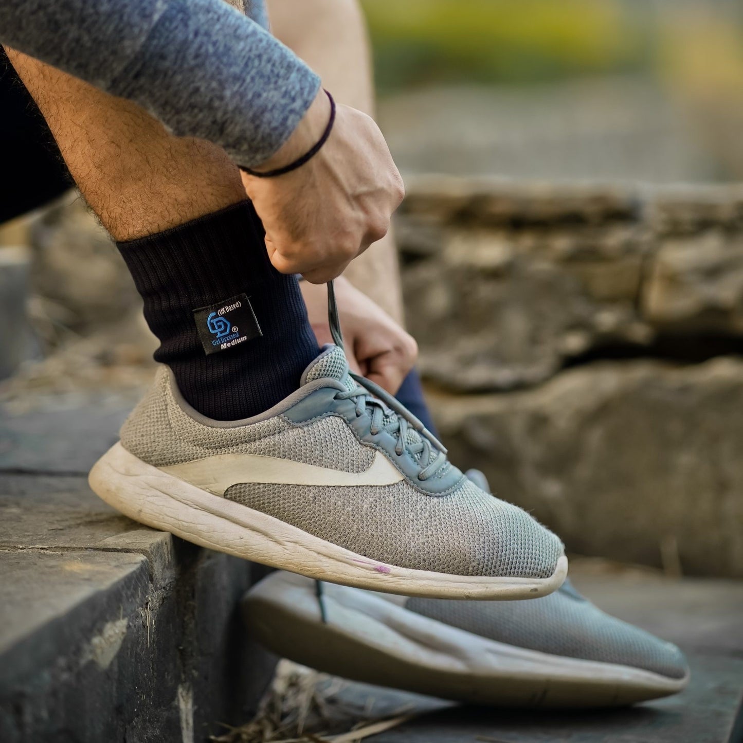 Get Dressed waterproof socks with triple-layer protection—designed for outdoor adventures, hiking, and wudhu. Breathable, durable, and fully waterproof for all-weather comfort.