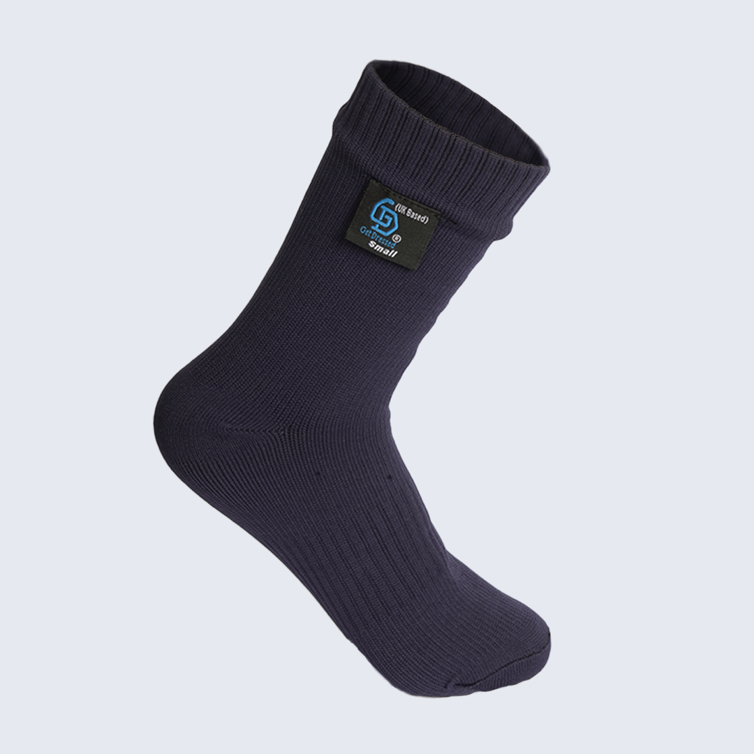 Get Dressed waterproof socks with triple-layer protection—designed for outdoor adventures, hiking, and wudhu. Breathable, durable, and fully waterproof for all-weather comfort.